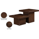  Meridian Spencer Brown Solid Wood And Oak Veneer 2 pc Coffee Table IMAGE 9