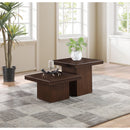  Meridian Spencer Brown Solid Wood And Oak Veneer 2 pc Coffee Table IMAGE 2