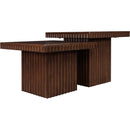  Meridian Spencer Brown Solid Wood And Oak Veneer 2 pc Coffee Table IMAGE 3
