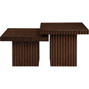  Meridian Spencer Brown Solid Wood And Oak Veneer 2 pc Coffee Table IMAGE 4