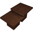  Meridian Spencer Brown Solid Wood And Oak Veneer 2 pc Coffee Table IMAGE 5