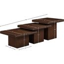  Meridian Spencer Brown Solid Wood And Oak Veneer 3 pc Coffee Table IMAGE 13