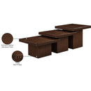  Meridian Spencer Brown Solid Wood And Oak Veneer 3 pc Coffee Table IMAGE 14
