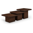  Meridian Spencer Brown Solid Wood And Oak Veneer 3 pc Coffee Table IMAGE 1