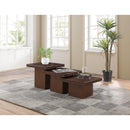  Meridian Spencer Brown Solid Wood And Oak Veneer 3 pc Coffee Table IMAGE 3