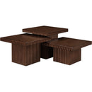 Meridian Spencer Brown Solid Wood And Oak Veneer 3 pc Coffee Table IMAGE 4