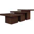  Meridian Spencer Brown Solid Wood And Oak Veneer 3 pc Coffee Table IMAGE 5
