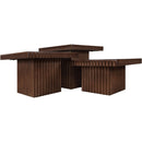  Meridian Spencer Brown Solid Wood And Oak Veneer 3 pc Coffee Table IMAGE 6