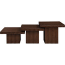  Meridian Spencer Brown Solid Wood And Oak Veneer 3 pc Coffee Table IMAGE 7