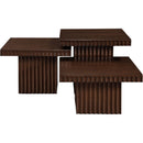  Meridian Spencer Brown Solid Wood And Oak Veneer 3 pc Coffee Table IMAGE 8