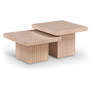  Meridian Spencer Natural Solid Wood And Oak Veneer 2 pc Coffee Table IMAGE 1
