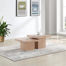  Meridian Spencer Natural Solid Wood And Oak Veneer 2 pc Coffee Table IMAGE 2