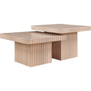  Meridian Spencer Natural Solid Wood And Oak Veneer 2 pc Coffee Table IMAGE 3