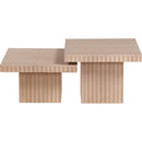  Meridian Spencer Natural Solid Wood And Oak Veneer 2 pc Coffee Table IMAGE 4