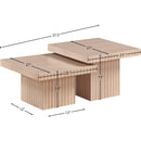  Meridian Spencer Natural Solid Wood And Oak Veneer 2 pc Coffee Table IMAGE 8