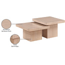  Meridian Spencer Natural Solid Wood And Oak Veneer 2 pc Coffee Table IMAGE 9