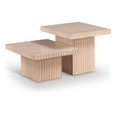 Meridian Spencer Natural Solid Wood And Oak Veneer 2 pc Coffee Table IMAGE 1