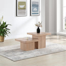  Meridian Spencer Natural Solid Wood And Oak Veneer 2 pc Coffee Table IMAGE 2
