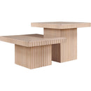  Meridian Spencer Natural Solid Wood And Oak Veneer 2 pc Coffee Table IMAGE 3