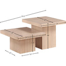  Meridian Spencer Natural Solid Wood And Oak Veneer 2 pc Coffee Table IMAGE 8