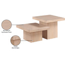  Meridian Spencer Natural Solid Wood And Oak Veneer 2 pc Coffee Table IMAGE 9