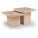  Meridian Spencer Natural Solid Wood And Oak Veneer 2 pc Coffee Table IMAGE 1