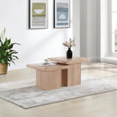  Meridian Spencer Natural Solid Wood And Oak Veneer 2 pc Coffee Table IMAGE 2