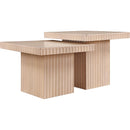  Meridian Spencer Natural Solid Wood And Oak Veneer 2 pc Coffee Table IMAGE 3