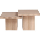  Meridian Spencer Natural Solid Wood And Oak Veneer 2 pc Coffee Table IMAGE 4