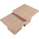  Meridian Spencer Natural Solid Wood And Oak Veneer 2 pc Coffee Table IMAGE 5