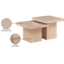  Meridian Spencer Natural Solid Wood And Oak Veneer 2 pc Coffee Table IMAGE 9