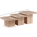  Meridian Spencer Natural Solid Wood And Oak Veneer 3 pc Coffee Table IMAGE 13