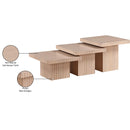  Meridian Spencer Natural Solid Wood And Oak Veneer 3 pc Coffee Table IMAGE 14
