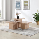  Meridian Spencer Natural Solid Wood And Oak Veneer 3 pc Coffee Table IMAGE 2