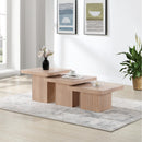 Meridian Spencer Natural Solid Wood And Oak Veneer 3 pc Coffee Table IMAGE 3