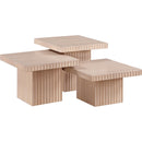  Meridian Spencer Natural Solid Wood And Oak Veneer 3 pc Coffee Table IMAGE 4