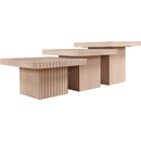  Meridian Spencer Natural Solid Wood And Oak Veneer 3 pc Coffee Table IMAGE 5