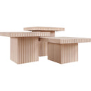  Meridian Spencer Natural Solid Wood And Oak Veneer 3 pc Coffee Table IMAGE 6