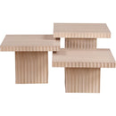  Meridian Spencer Natural Solid Wood And Oak Veneer 3 pc Coffee Table IMAGE 8