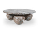  Meridian Spherical Brown Marble Coffee Table IMAGE 1