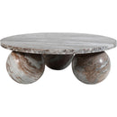  Meridian Spherical Brown Marble Coffee Table IMAGE 3