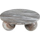  Meridian Spherical Brown Marble Coffee Table IMAGE 4