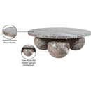  Meridian Spherical Brown Marble Coffee Table IMAGE 8