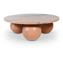  Meridian Spherical Pink Marble Coffee Table IMAGE 1
