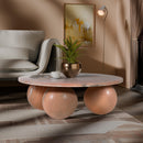  Meridian Spherical Pink Marble Coffee Table IMAGE 2