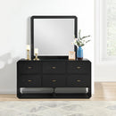  Meridian Parker Black Ash Veneer Frame Mirror IMAGE 2