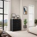  Color_Black -- Meridian Weave 5 Drawer Chest IMAGE 2