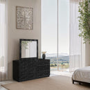  Meridian Weave Black Oak Veneer Mirror IMAGE 2