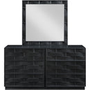  Meridian Weave Black Oak Veneer Mirror IMAGE 4