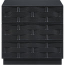  Color_Black -- Meridian Weave 3 Drawer Nightstand IMAGE 3